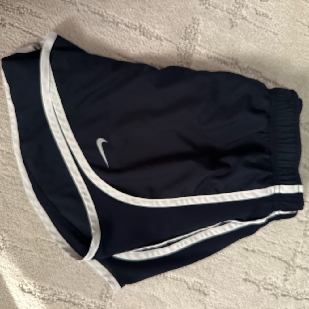 Nike Women's Navy and White Athletic Shorts